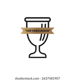 Simple line art of a top performer award-winning glass.