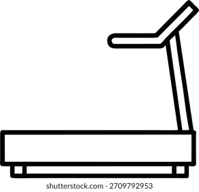 Arte lineal simple de una cinta de correr. Perfecto para conceptos de fitness o ejercicio. Utilice este Vector para proyectos relacionados con el gimnasio, la salud y el entrenamiento.