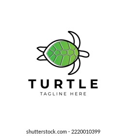 Simple Line Art Turtle Logo Template