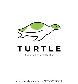 Simple Line Art Turtle Logo Template