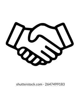 Arte de línea simple Dos manos de apretón de manos Acuerdo Icono de forma minimalista