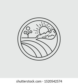 simple line art valley logo 