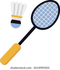 Simple line art vector of badminton vector illustrations