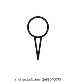 Einfache Linie Art Vektor eines klassischen Karte Push-Pin.