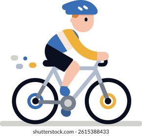 Simple line art vector of Cyclist with simple lines on a white background