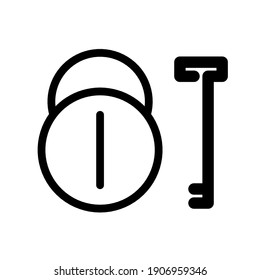 Diseño de vectores de arte de línea simple con bloqueo y clave en fondo blanco