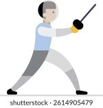 Simple line art vector of Fencing vector illustrations
