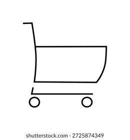 Simple Line Art Vektor eines Lebensmittelwagens einzeln auf weißem Hintergrund