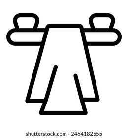 Simple line art vector illustration of an overhead highway road sign