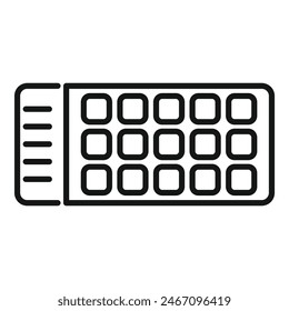 Simple line art vector illustration of a keyboard icon, isolated on white background