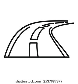 Simple line art vector illustration of a winding road leading into the distance