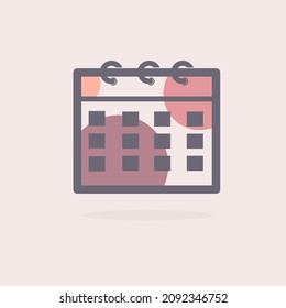 simple line art vector logo date and calendar.