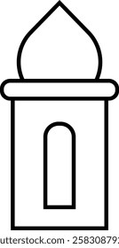 Simple line art vector mosque icon for commercial use