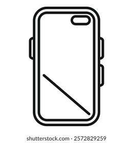 Simple line art vector of a smartphone case suitable for icons or logos