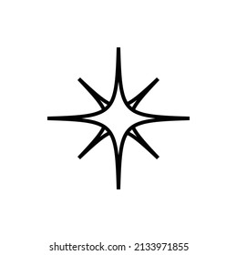 Simple line art vector of sparkling stars. Perfect for decorative icon, design element and other uses.