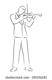Simple line art of a violinist