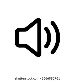 Simple Line Art Volume Speaker Symbol Sign Communication Icon