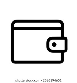 Simple Line Art Wallet Icon Minimalist Money and Finance Illustration
