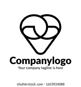 Logo del organizador de bodas, logo del amor