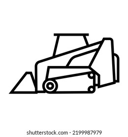simple line art wheel chain loader icon