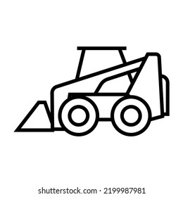 simple line art wheel loader icon