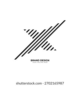 Logotipo del monograma del arte de línea simple X con diseño minimalista limpio, perfecto para la marca elegante y la identidad.