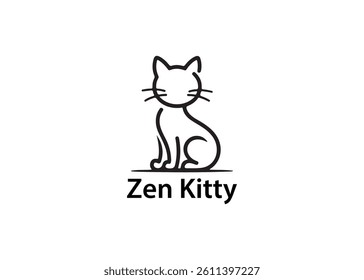 Simple line art of a Zen Kitty logo.
