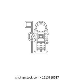simple line astronaut logo icon design