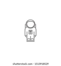 simple line astronaut logo icon design