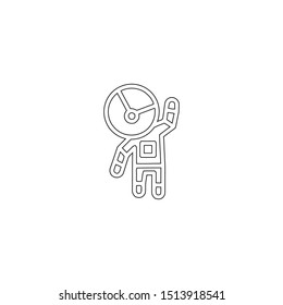 simple line astronaut logo icon design