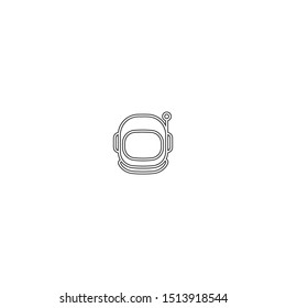 simple line astronaut logo icon design
