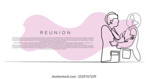 simple line background for reunion event.meet-miss event background template.one line concept