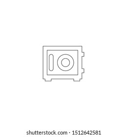 simple line bank safe logo icon design
