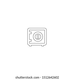 simple line bank safe logo icon design