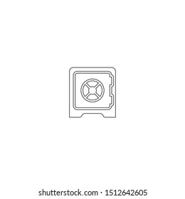 simple line bank safe logo icon design