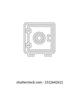 simple line bank safe logo icon design