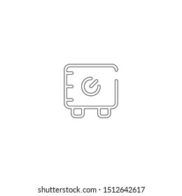 simple line bank safe logo icon design