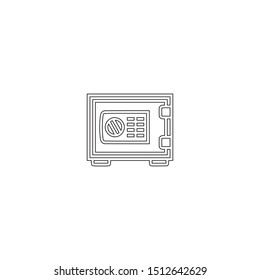 simple line bank safe logo icon design
