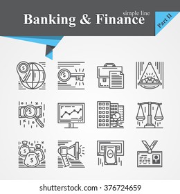 Simple line Banking and Finance icon set,internet payment security,key,online,mobile service,savings,precious metals,internet payment security,savings,cash For apps,websites,developers,designers.