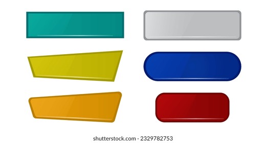Banner de línea simple, etiqueta, marco, barra, botón, conjunto de iconos de elementos de diseño de etiquetas