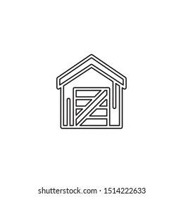 simple line barn logo icon design