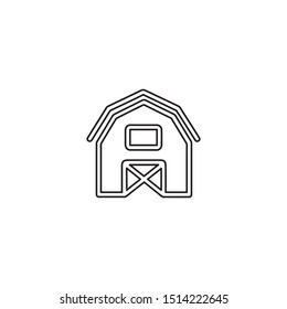 simple line barn logo icon design