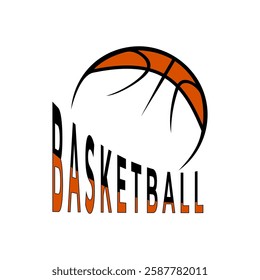 Simple line Basketball Sports Team logo design template