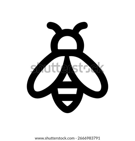 Simple Line Bee Outline Symbol Icon Illustration for Environment Protection