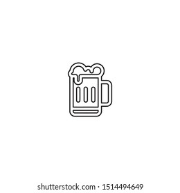 simple line beer logo icon design