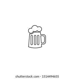 simple line beer logo icon design