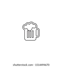 simple line beer logo icon design