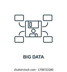 Simple line Big Data icon for templates, web design, and infographics