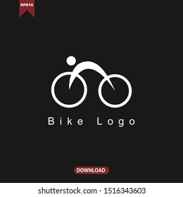 Simple line bike concept logo vector template design