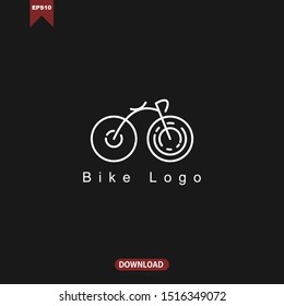 Simple line bike concept logo vector template design